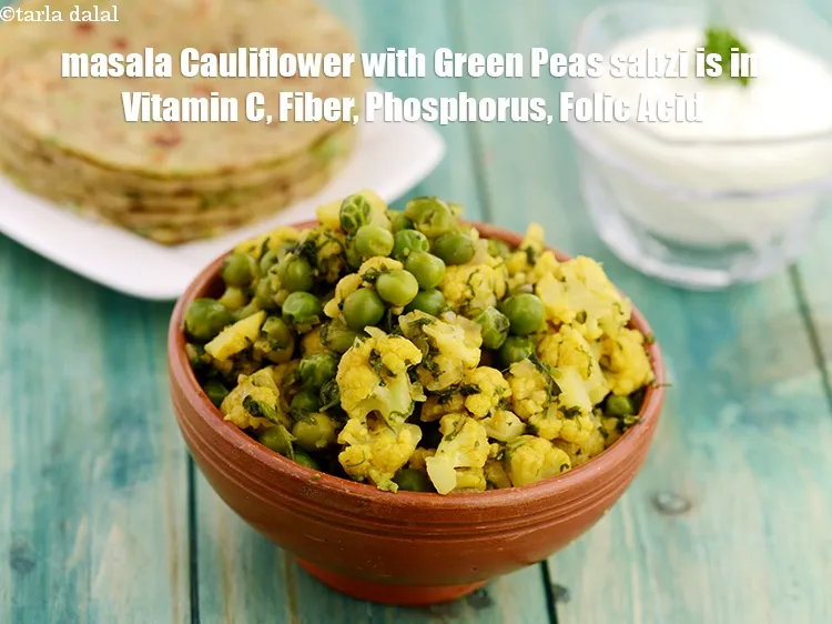 Step 34 – <strong>Masala Cauliflower with Green Peas sabzi&nbsp;is in&nbsp;Vitamin C,&nbsp;Fiber,&nbsp;Phosphorus,&nbsp;Folic Acid.</strong> <ol> <li><strong>Vitamin C&nbsp;</strong>: &nbsp;<a href="https://www.tarladalal.com/recipes-for-Vitamin-C-Rich-Indian-Recipes-804">Vitamin C&nbsp;</a>is …