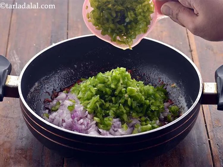 Step 11 – Also, add the capsicum. You can even make use of red and yellow bell peppers …