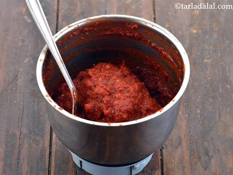 Step 31 – You will get around half cup of chilli-garlic paste which can be stored and kept …