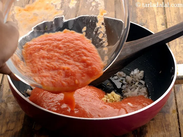 Step 14 – Add tomato pulp.