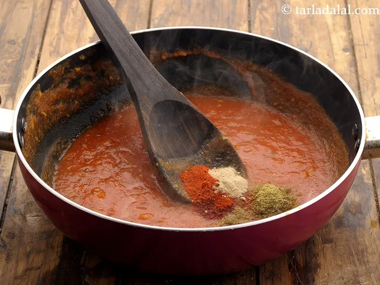 Step 18 – Add <a href="https://www.tarladalal.com/Dry-Mango-Powder-Amchur-Powder-33384r" target="_blank">dried mango powder</a>. Alternatively, you can make use of lemon juice or …