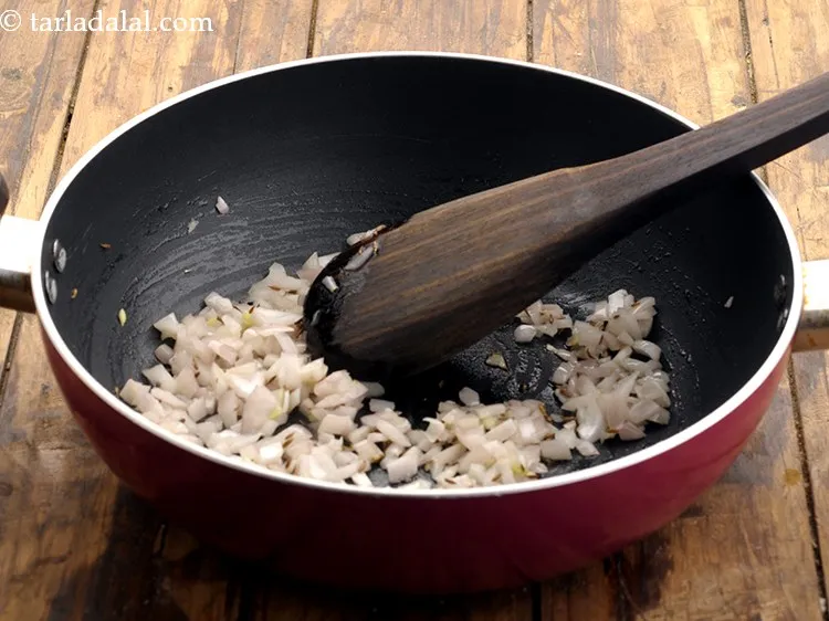 Step 10 – Saut&eacute; on a medium flame for 1 minute or until onions are light brown and …