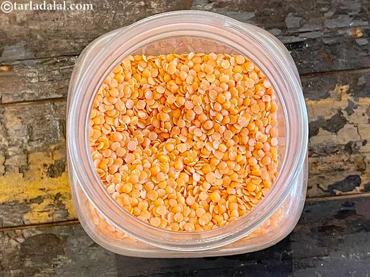 Step 3 – Masoor dal is available all year round in pre-packaged as well as in bulk containers …