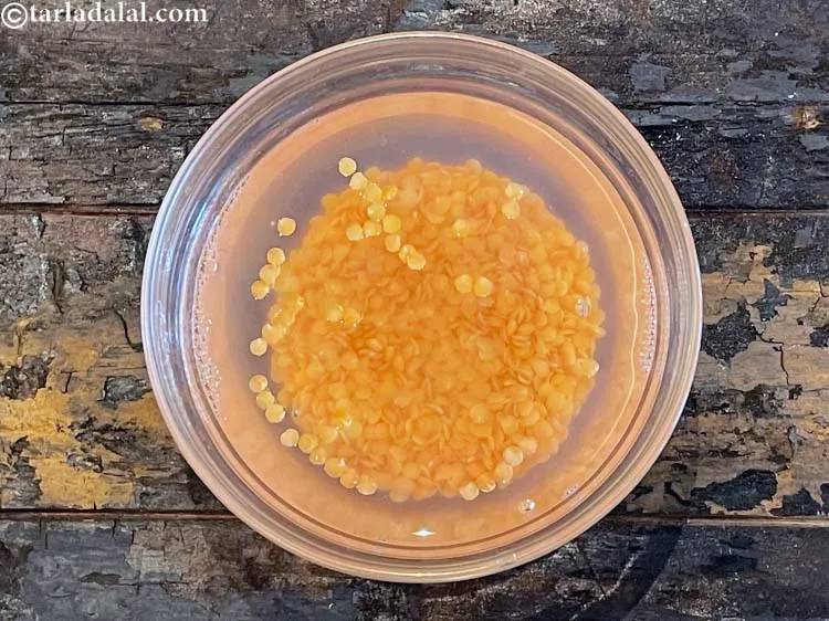 Step 45 – Do not forget to soak the masoor dal as it helps to reduce the cooking …