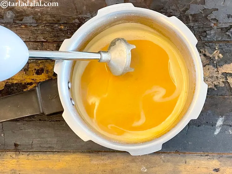 Step 19 – Blend in a mixer to a smooth pur&eacute;e using a hand mixer. Or cool and …