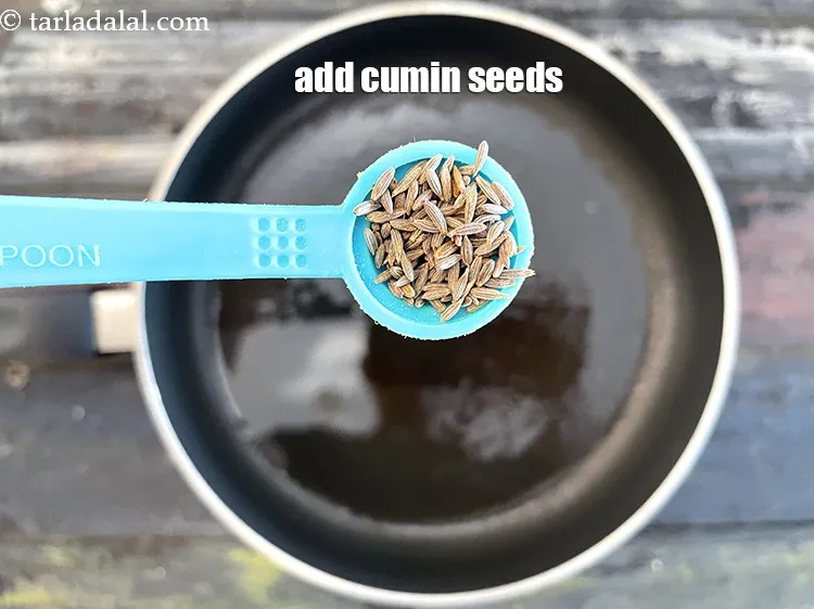 Step 13 – Add&nbsp;<meta charset="UTF-8" />1/2 tsp&nbsp;<a href="glossary-cumin-seeds-jeera-zeera-381i">cumin seeds (jeera)</a>.
