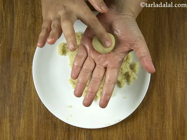 Step 15 – Form a depression in the center using your finger.