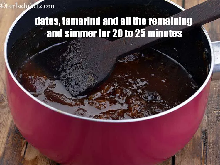 Step 6 – Combine the dates, tamarind and all the remaining ingredients and 1&frac12; cups of water in …