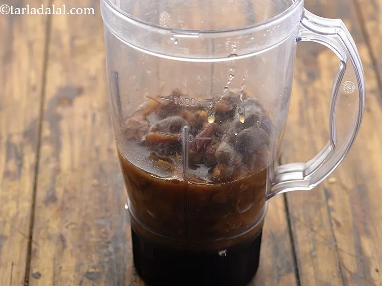 Step 7 – Once cooled, blend it in a mixer to a smooth paste using &frac14; cup of …