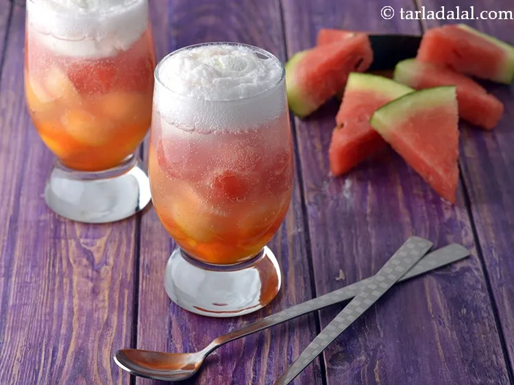 Step 14 – Serve <strong>melon and ice cream fizzy drink recipe | watermelon ice cream soda float | …