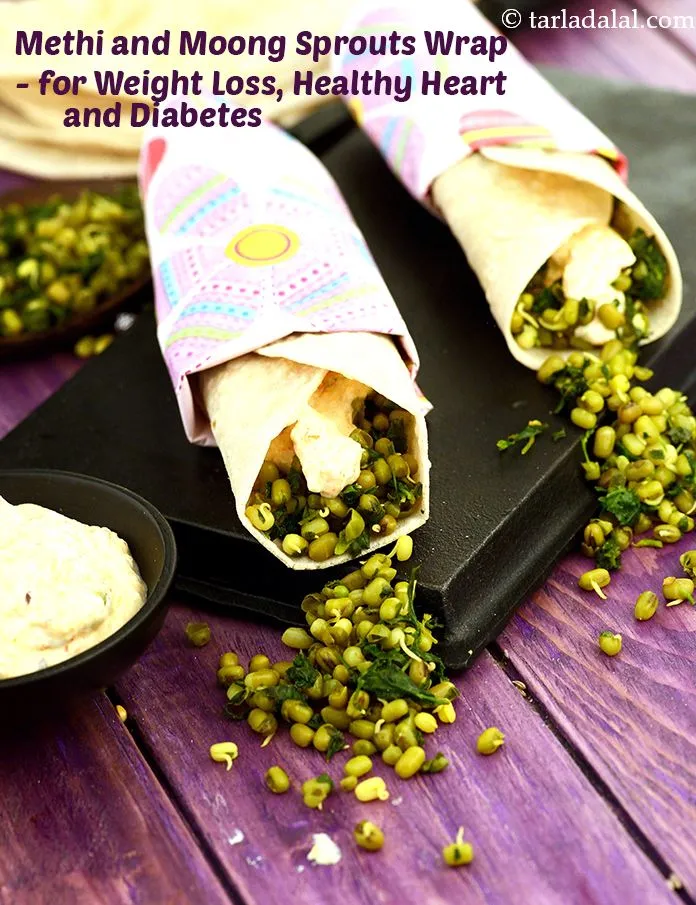 Step 46 – <strong>Methi and Moong Sprouts Wrap - for Weight Loss, Healthy Heart and Diabetes.</strong>