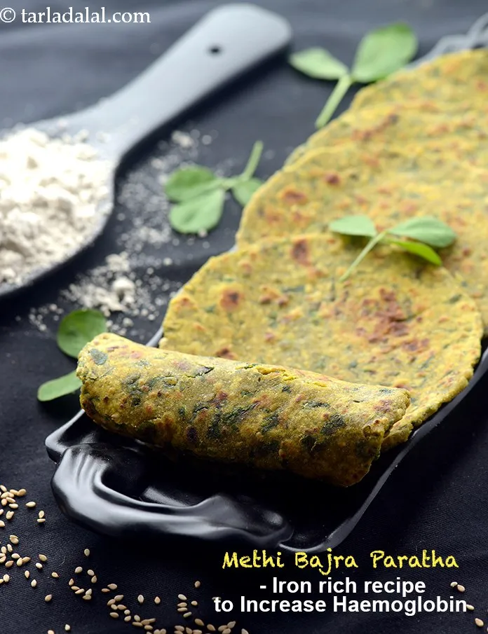 Step 16 – <strong>Methi Bajra Paratha - Iron rich recipe to Increase Haemoglobin.</strong>