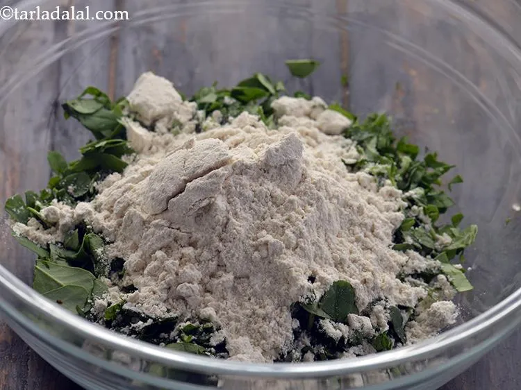 Step 23 – Add 1/2 cup&nbsp;<a href="https://www.tarladalal.com/glossary-whole-wheat-flour-gehun-ka-atta-gehun-ka-aata-429i">whole wheat flour (gehun ka atta)</a>.