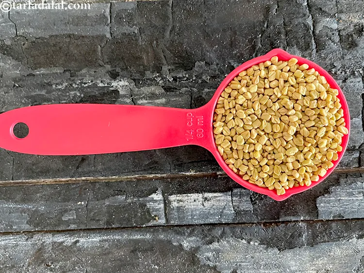 Step 3 – This is what fenugreek seeds look like.&nbsp;Fenugreek seeds are small, roughly angular, brownish yellow seeds, …