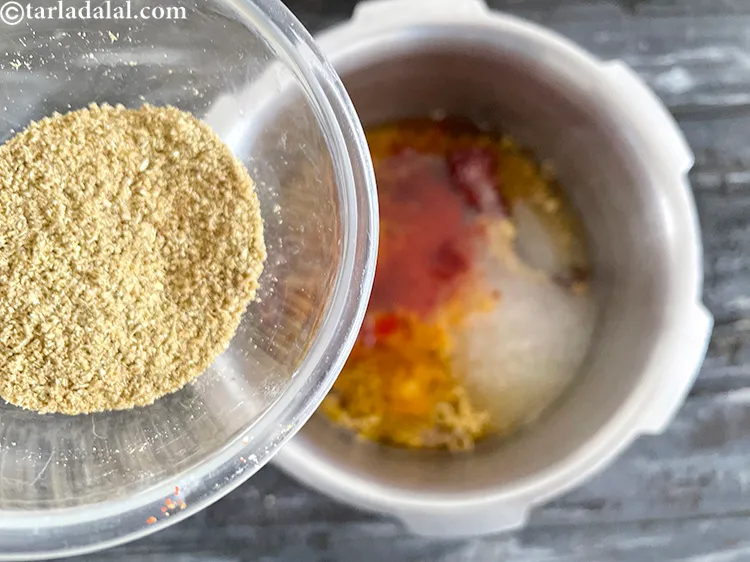 Step 24 – Add&nbsp;<meta charset="UTF-8" />1 tbsp&nbsp;<a href="glossary-coriander-cumin-seeds-powder-dhania-jeera-powder-375i">coriander-cumin seeds (dhania-jeera) powder</a>.