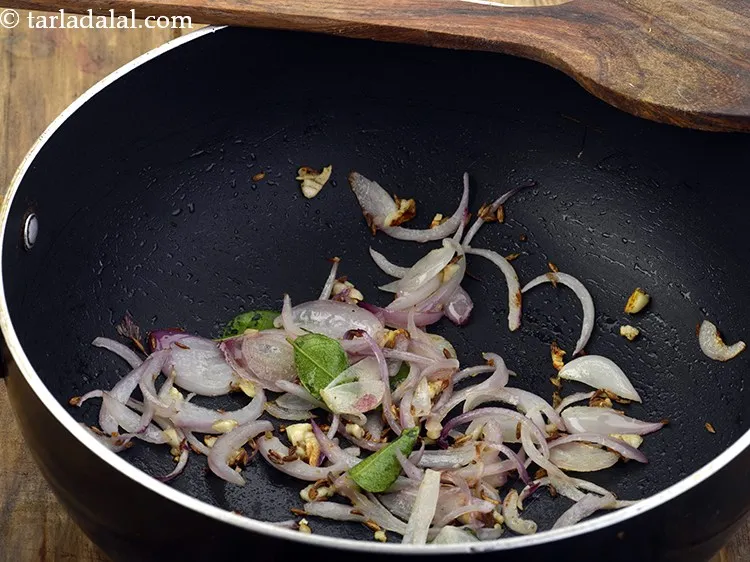 Step 28 – Saut&eacute; on a medium flame for 1 minute.