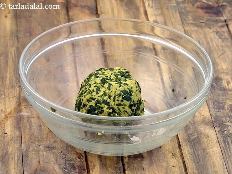 Step 15 – Add 2 tbsp of water and knead it into a soft dough. Add water gradually …