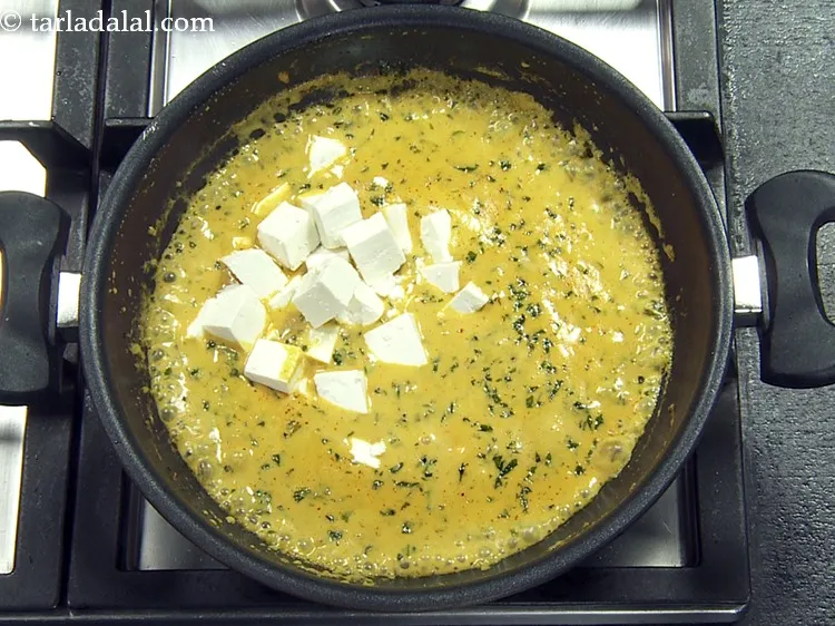 Step 60 – Add 1 1/4 cups&nbsp;<a href="https://www.tarladalal.com/glossary-paneer-cubes-cottage-cheese-cubes-1002i">paneer (cottage cheese) cubes</a>. You can make small or big paneer …