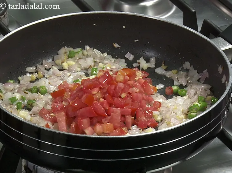 Step 34 – Add 1/2 cup&nbsp;<a href="https://www.tarladalal.com/glossary-chopped-tomatoes-779i">chopped tomatoes</a>. This adds slight tang to the methi malai paneer sabzi …