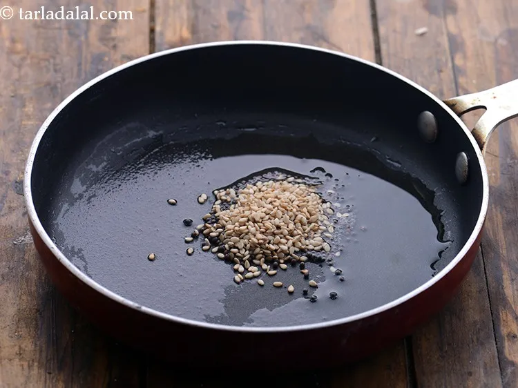 Step 36 – Add 1/2 tsp&nbsp;<a href="https://www.tarladalal.com/glossary-sesame-seeds-til-gingelly-seeds-612i">sesame seeds (til)</a>.&nbsp;These tiny white seeds are indeed a good source of&nbsp;<a …