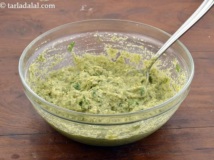 Step 5 – After adding and besan and methi, prefer to use your hands for mixing the batter …