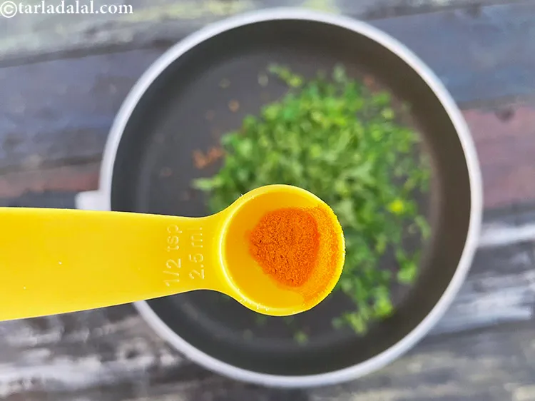 Step 17 – Add&nbsp;<meta charset="UTF-8" />1/8 tsp&nbsp;<a href="glossary-turmeric-powder-haldi-645i">turmeric powder (haldi)</a>.