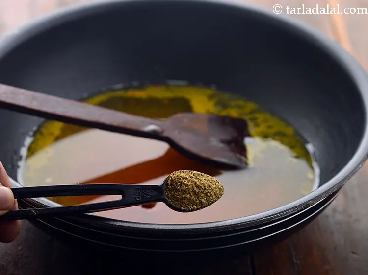 Step 10 – Add coriander-cumin seeds powder.