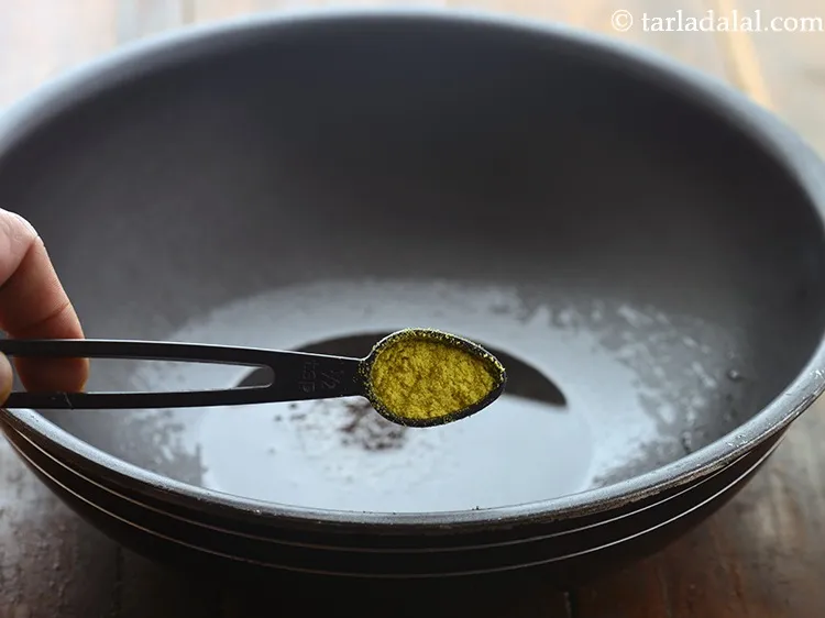 Step 6 – To temper <strong>Gujarati papad methi ki sabzi</strong>, heat the oil in a non-stick kadhai. Once …