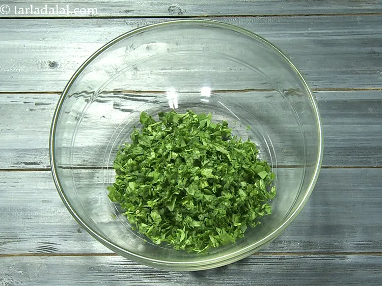 Step 16 – To make the <strong>dough of methi thalipeeth recipe | jowar methi thalipeeth | methi millet …