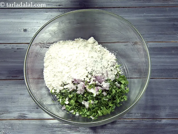 Step 19 – Add 1/2 cup&nbsp;<a href="https://www.tarladalal.com/glossary-jowar-flour-jowar-ka-atta-white-millet-flour-sorghum-flour-483i">jowar (white millet) flour</a>.