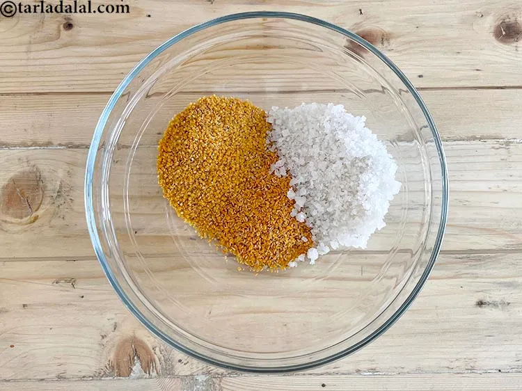 Step 18 – Add&nbsp;<meta charset="UTF-8" />1/2 cup&nbsp;<a href="glossary-sea-salt-khada-namak-421i">sea salt</a>.