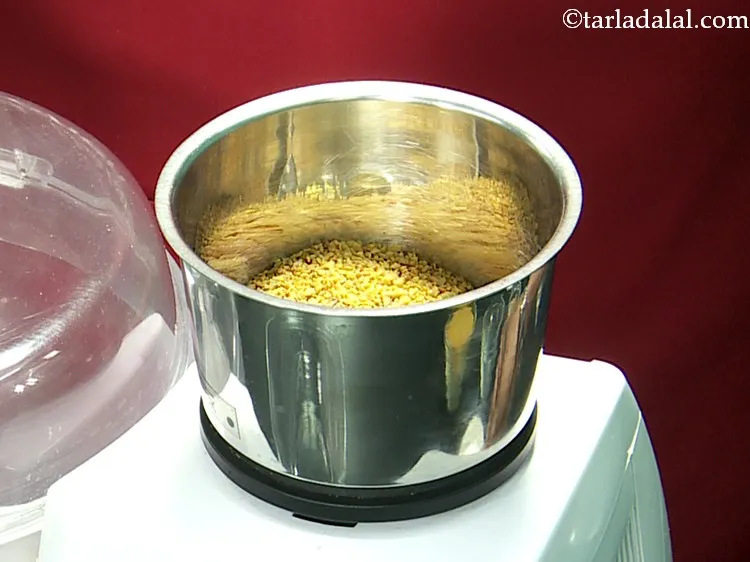 Step 3 – Meanwhile, in a mixer jar add the split fenugreek seeds. If using split fenugreek and …