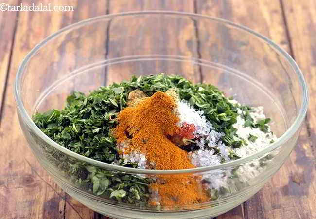 Step 10 – Add the turmeric powder (haldi) for the colour.