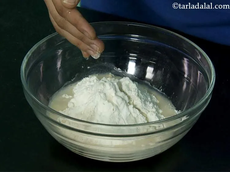 Step 9 – Mix the flours together and starting kneading it using a little water.