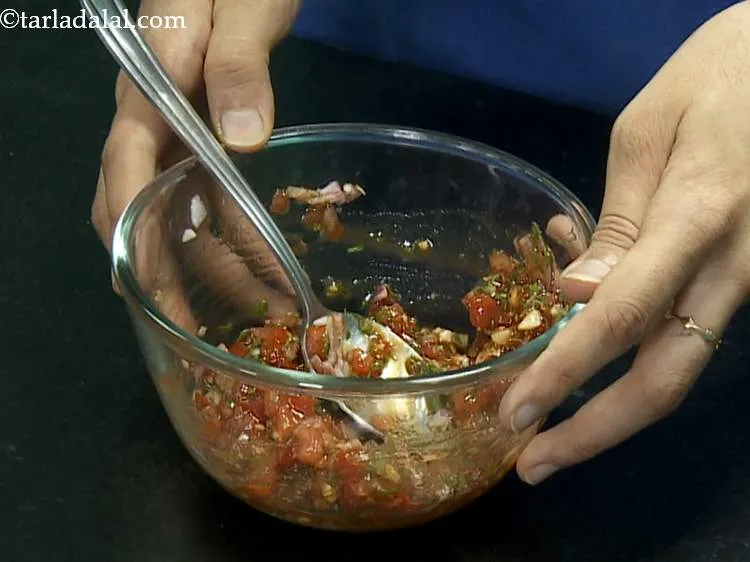 Step 7 – Mix all the ingredients together very well, while slowly mashing with the back of your …