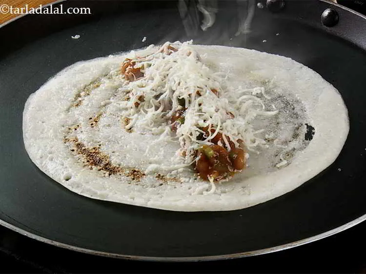 Step 20 – Sprinkle 2 tbsp of cheese evenly over it.&nbsp; Substitute processed cheese with mozzarella or cheddar …