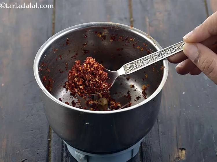 Step 41 – Blend this to a coarse paste/powder without adding any water. This should have a dry …