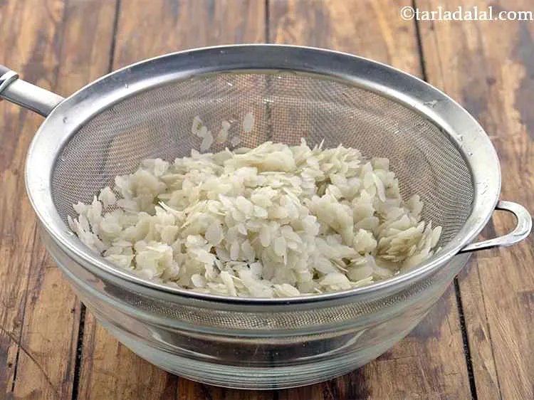 Step 17 – Add the washed and drained poha.