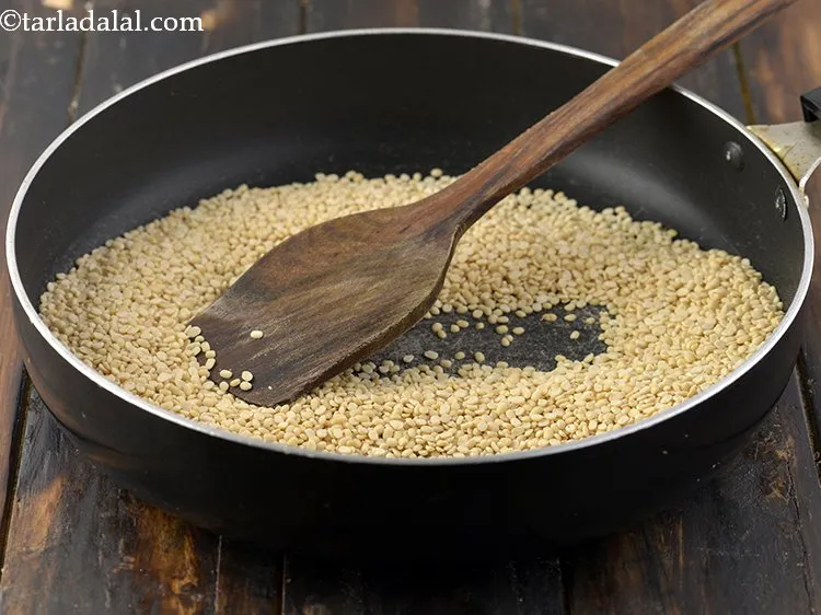 Step 4 – Dry roast the urad dal on a medium flame for 2 to 3 minutes or …