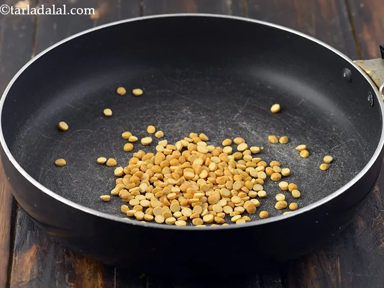 Step 5 – Add the chana dal in the same pan. Many people even add sesame seeds (black …