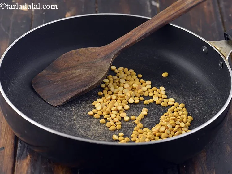 Step 8 – Dry roast on a medium flame for 2 minutes or till it turns light brown …