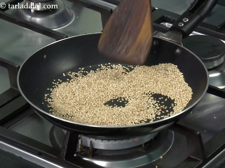 Step 19 – Dry roast on a medium flame for 1 to 2 minutes or till it turns …