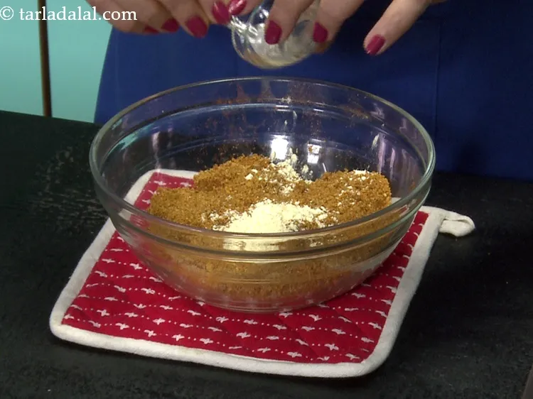 Step 35 – Add 1 tbsp&nbsp;<a href="https://www.tarladalal.com/glossary-besan-chana-dal-flour-bengal-gram-flour-952i">besan (bengal gram flour)</a>. This helps to bind the masala slightly.&nbsp;