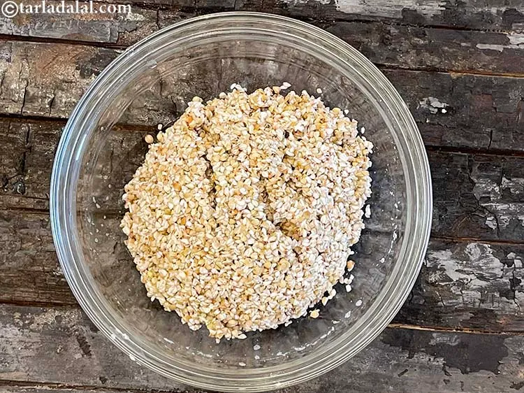 Step 19 – Soak the buckwheat in enough water for 20 minutes and strain using a strainer.&nbsp;