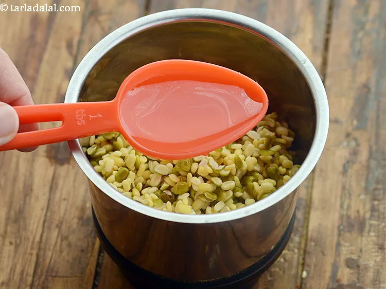 Step 13 – Add 3 tbsp of water to it for blending.