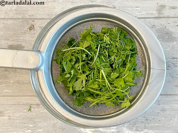 Step 14 – Strain the water out using a sieve.