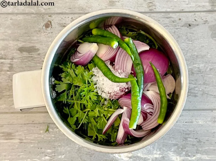 Step 20 – Add&nbsp;<meta charset="UTF-8" />4 to&nbsp;6&nbsp;<a href="glossary-green-chillies-331i">green chillies</a>. No need to slice them as we are going …