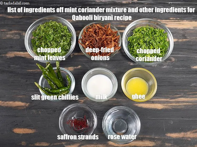 Step 3 – <strong>mint coriander mixture<u><em>&nbsp;</em></u></strong>is made off&nbsp;<meta charset="UTF-8" />1/4 cup&nbsp;finely&nbsp;chopped mint leaves (phudina),&nbsp;1/4 cup&nbsp;finely&nbsp;chopped coriander (dhania),&nbsp;1/4 cup&nbsp;deep-fried&nbsp;onions,&nbsp;5&nbsp;slit …