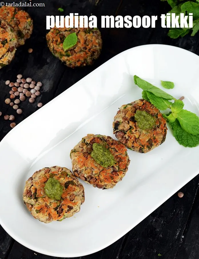 Step 30 – Serve <strong>mint masoor tikki | pudina masoor tikki | &nbsp;healthy masoor tikki | low calorie …