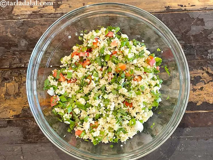 स्टेप 20 – <strong>कुसकुस सलाद</strong> को | <strong>मिन्टी कुसकुस सलाद | स्वस्थ कूसकूस …
